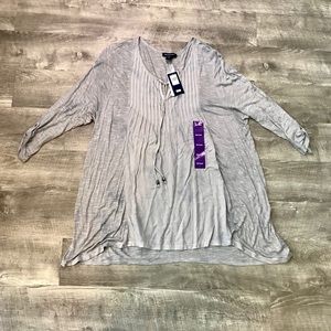 5/$25 NWT Bandolino Women’s Gray Peasant Blouse